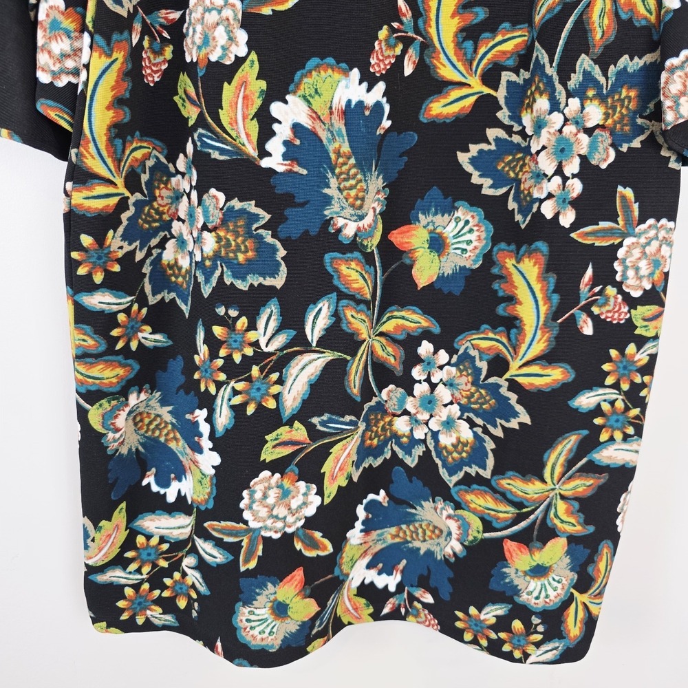 INC Black & Yellow Floral Sheath Dress Floral Print Large.A32 - Picture 8 of 11